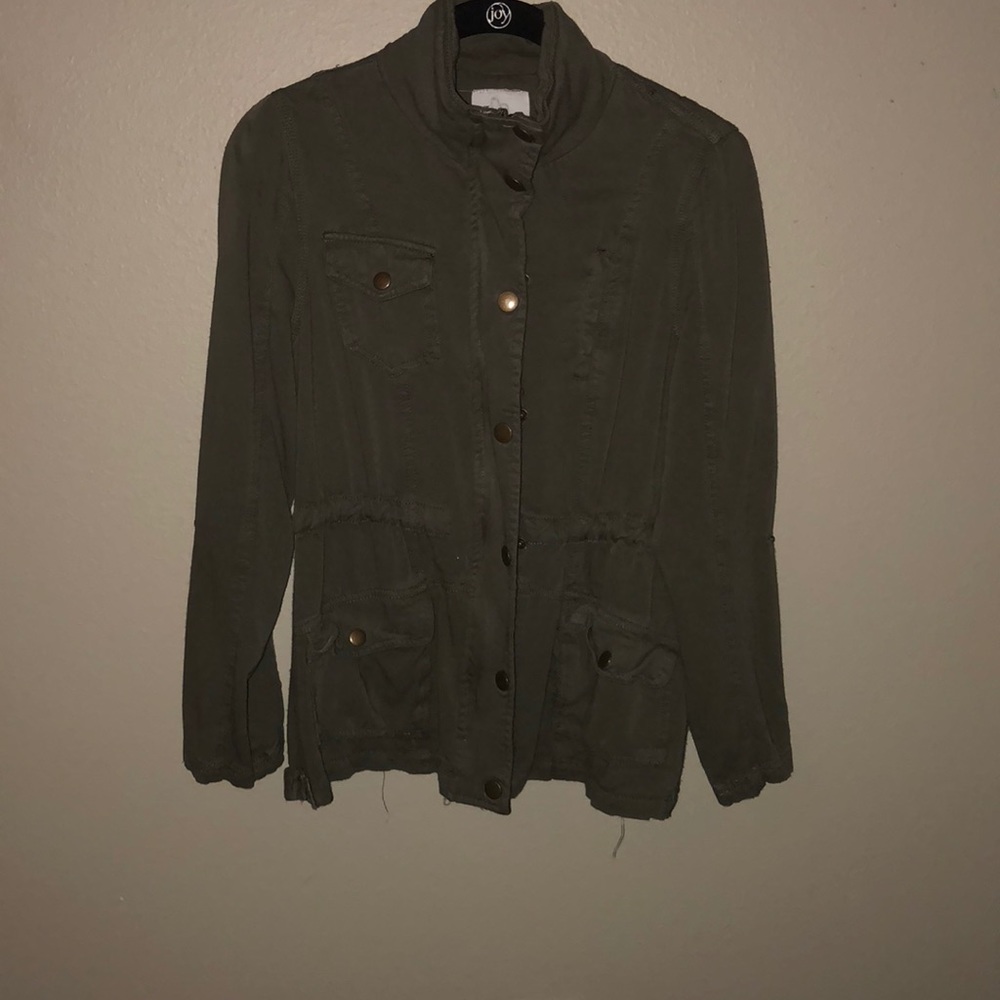 Army green button up jacket